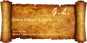 Genzinger Libor névjegykártya